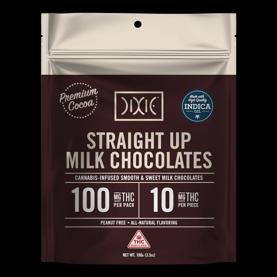 Straight Up Milk Chocolate packaging from Dixie