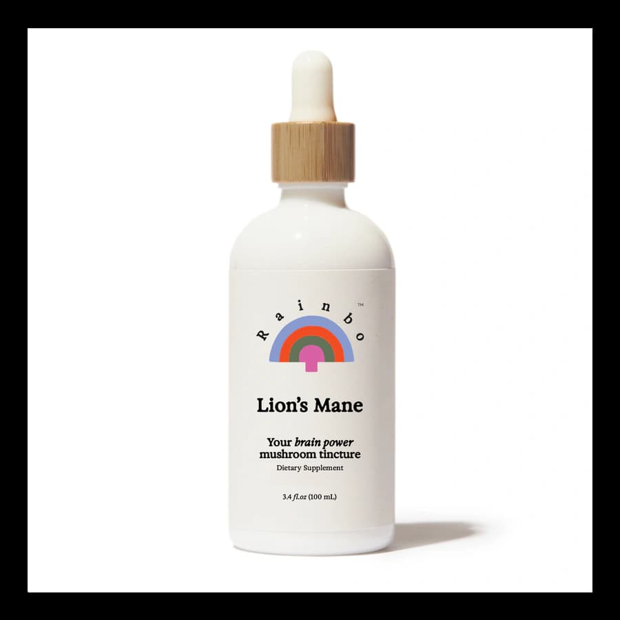 Rainbo Lion's Mane mushroom tincture bottle